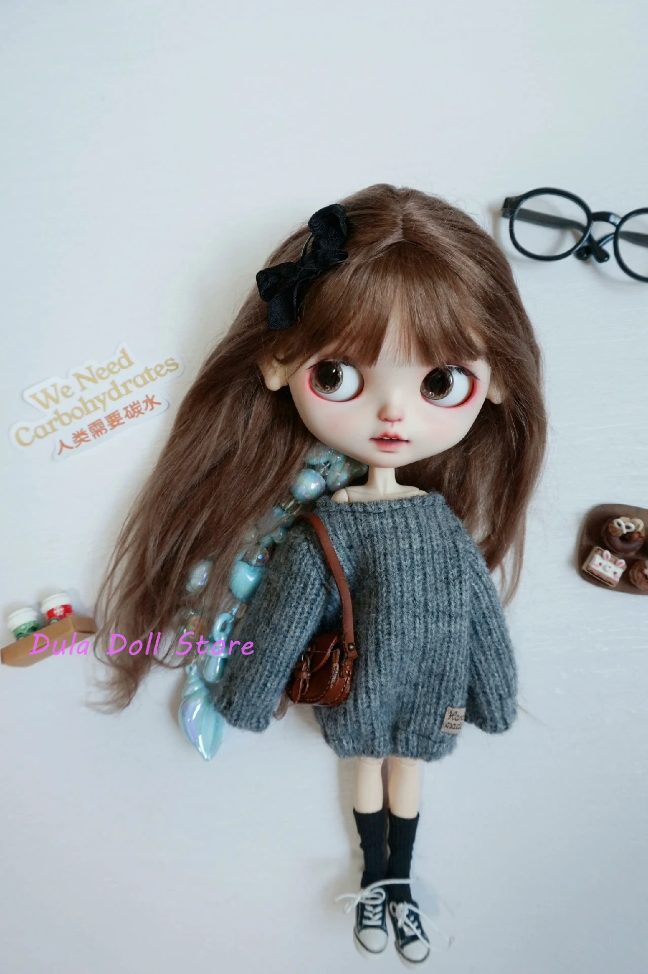 

Dula Doll Clothes for Blythe sweet girl style semi-length loose sweater ob24 ob22 Diandian Azone Licca ICY JerryB 1/6 Doll