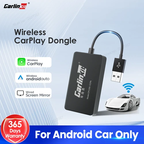 Imagen 1 del producto CarlinKit adaptador CarPlay con cable o inalámbrico USB Android Auto Dongle para Android coche Multimedia Mirrorlink Waze Spotify Autokit