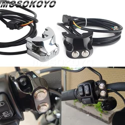 Motorcycle 25mm Handlebar Switch 2 Button Air Ride Switches Controller 3 Wires For Harley Dyna Sportster V-Rod AERO AERO-A XL883