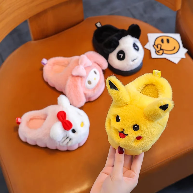 

Детские хлопковые тапочки Miniso с героями мультфильмов, модные милые осенне-зимние теплые хлопковые тапочки для маленьких девочек, детская обувь для девочек