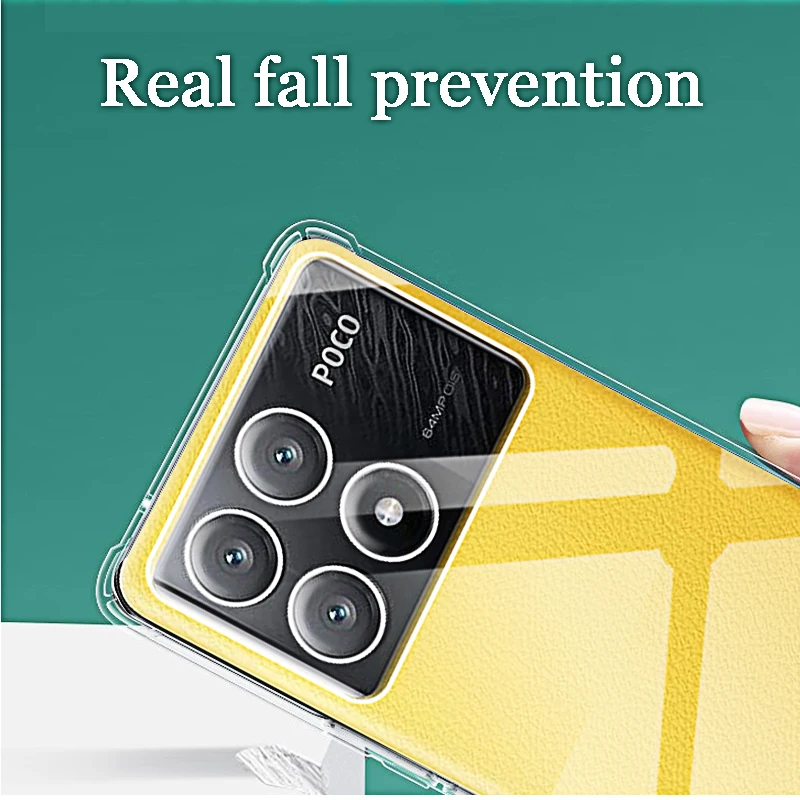 Klare weiche Handyhülle für Xiaomi Poco X6 Pro 5G X7 X6 X5 X4 X3 Pro NFC Transparentes Silikon Weiches TPU Pocco X 7 6 5 4 Abdeckung – Detail 5