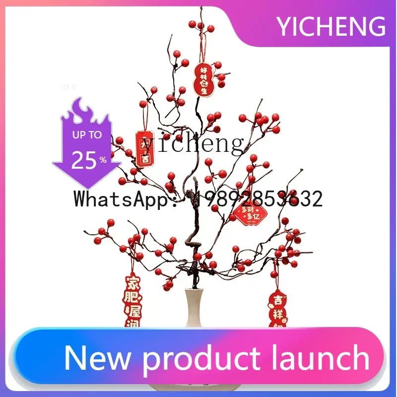 X2  entry entrance deer vase ornament living room insert simulated flower fine high red fruit ornament housewarming gift