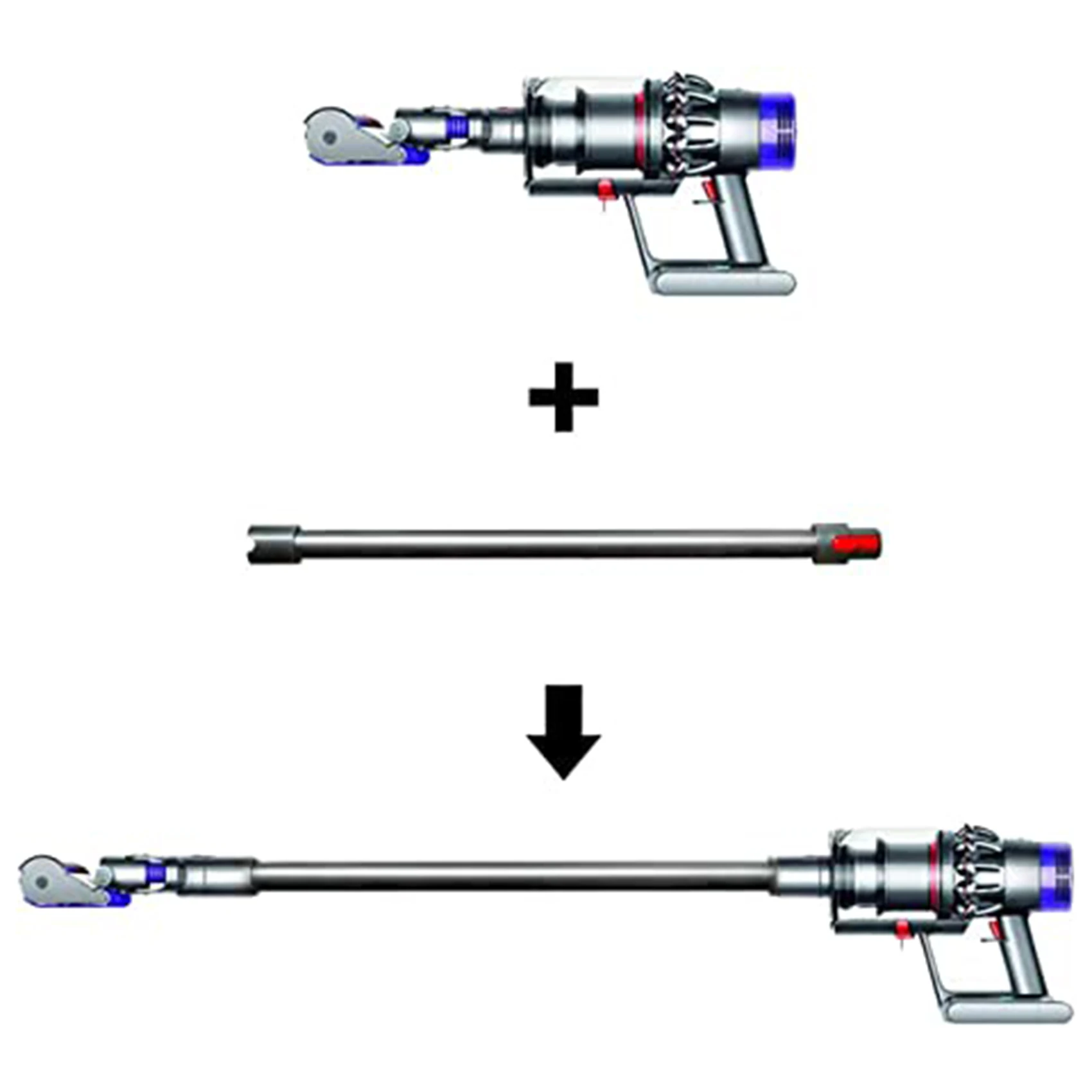 Barre d'extension en métal pour aspirateur Dyson V7, V8, V10, V11, tuyau droit, tube de baguette de détermination, accessoires les plus récents