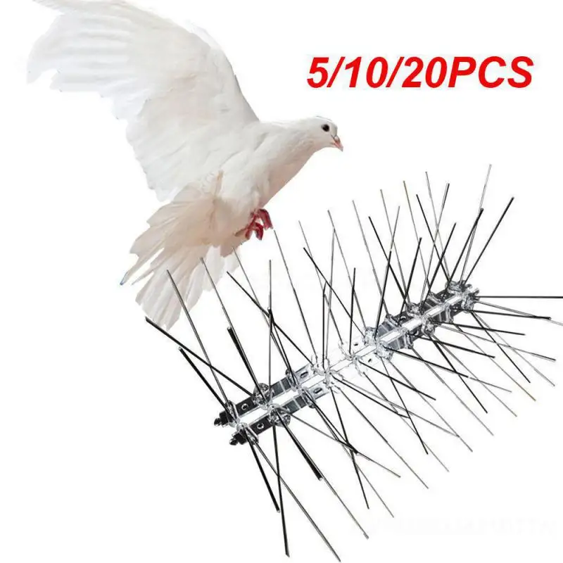 5/10/20PCS 25cm Stainless Steel Bird Repellent Spikes Eco-friendly Anti Pigeon Nail Bird Deterrent Tool Birds Fence For Home