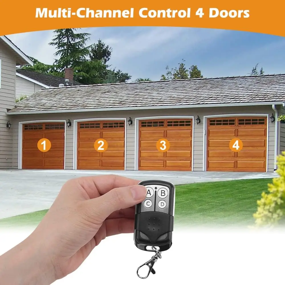 Universal RF433 Mhz Remote Control Garage Door Opener Controller Rolling Shutter Door Wireless Copying Remote Learn Button