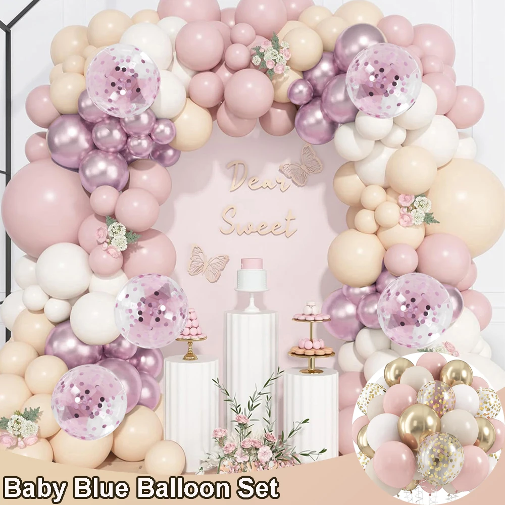 

Baby Pink Balloon Garland Arch Macaron Dusty Pink White Ballons Girl Kids Birthday Wedding Decoration Party Supplies Baby Shower