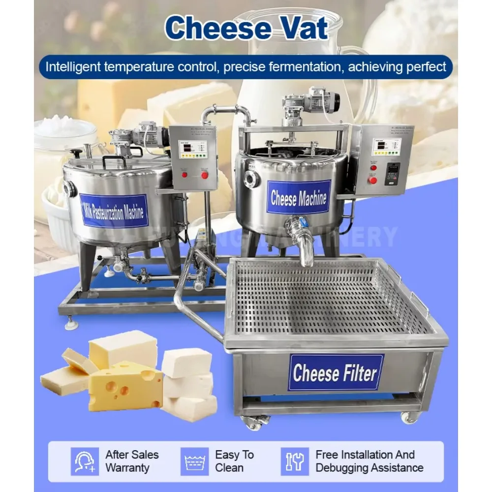 Milk Process Plant Equipment 50l 200l 500l Cheese Vat Cheddar Cheese Making Machine for Mozarella Cheddar Cheese Milk Tofu