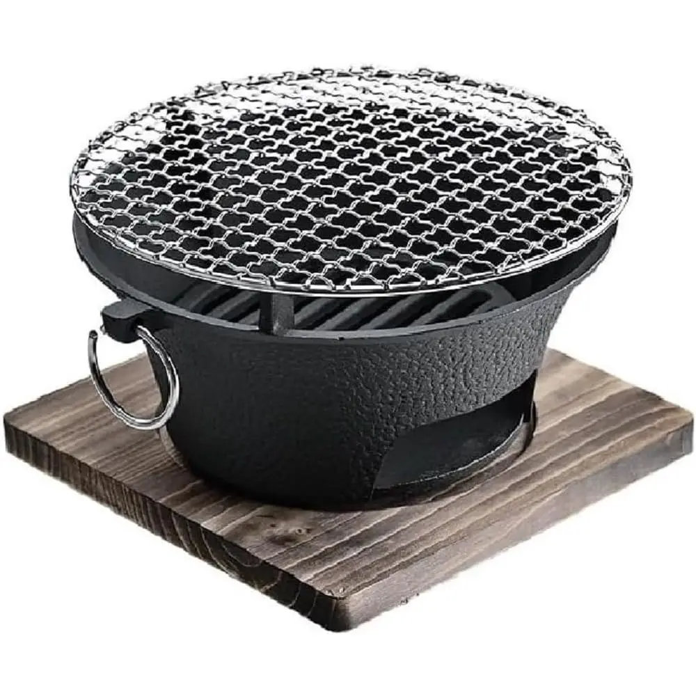 

Charcoal Grill, Cast Iron Grill, Hibachi Grill, Mini Portable BBQ Stove for Indoor Outdoor Picnic and Camping