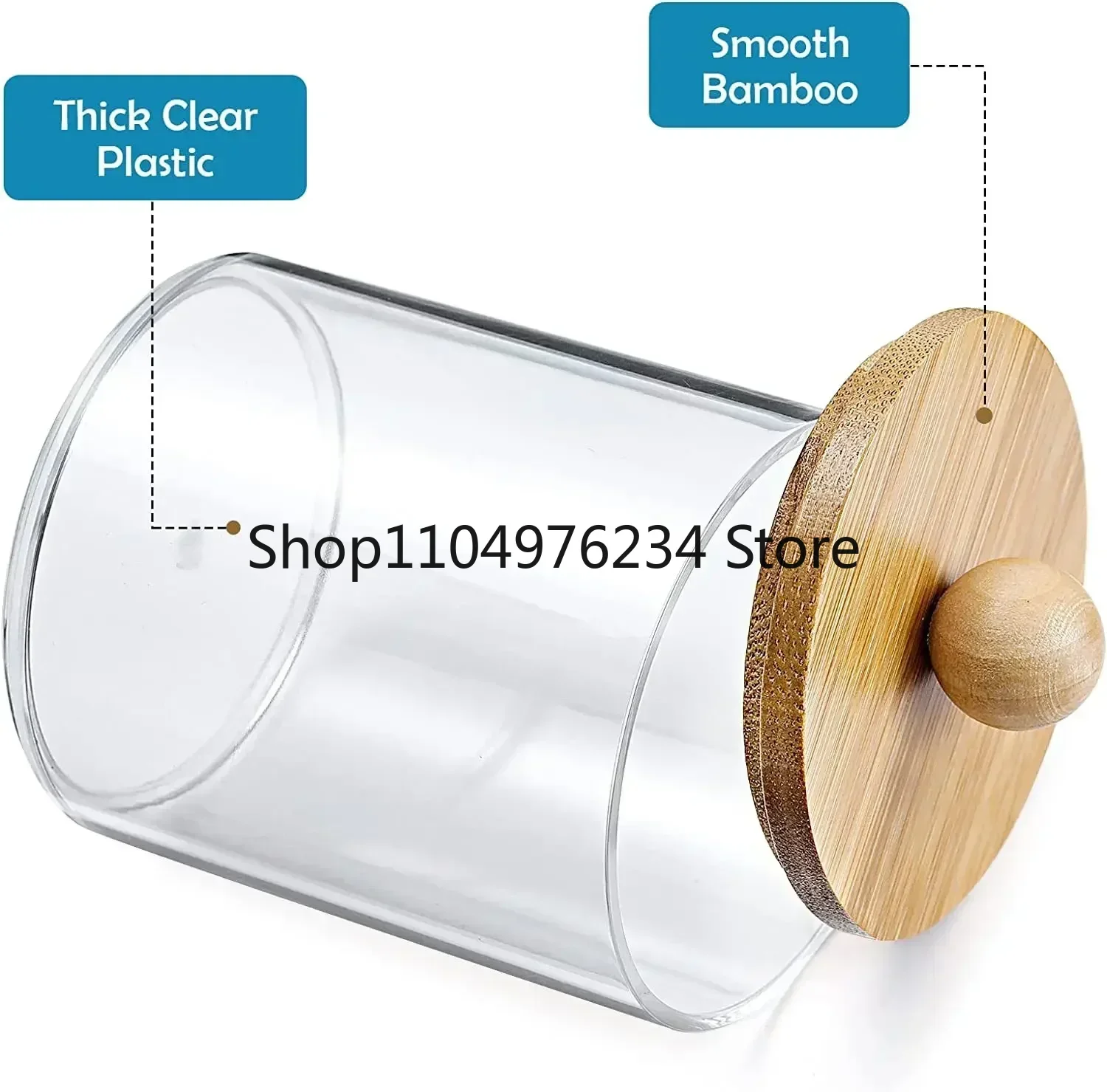 Portaoggetti per organizer, vasetti per farmaci, con coperchio, per rotondi di cotone, acrilico, caramelle cosmetiche, snack, scatola portaoggetti da tavolo