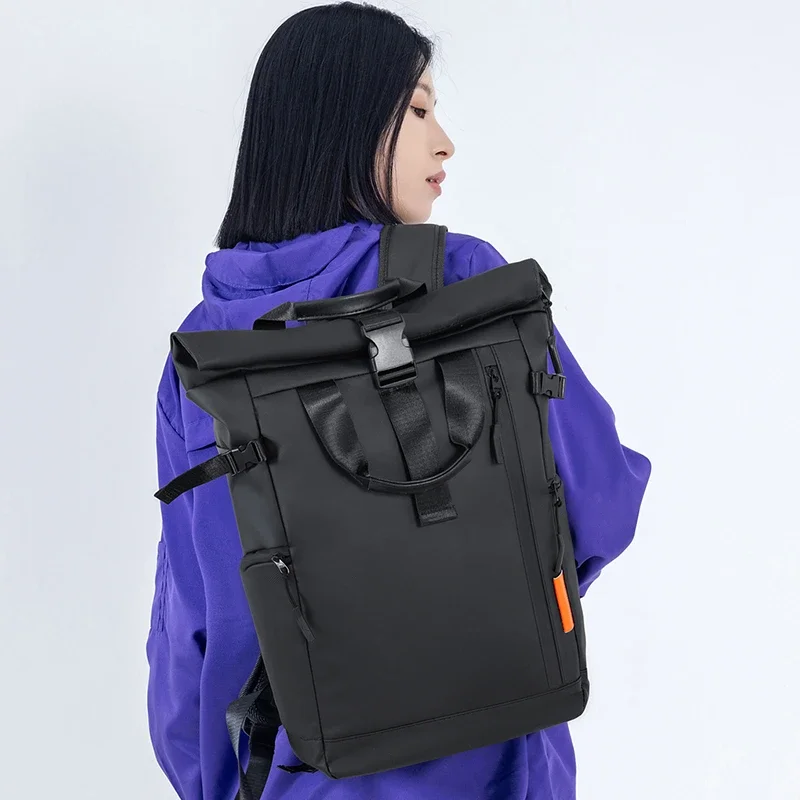 Unisex Modischer Minimalistischer Großraum-Wasserdichter Rucksack Tragbare College-Schultasche Trendiger Designer-Rucksack für Männer – Detail 8