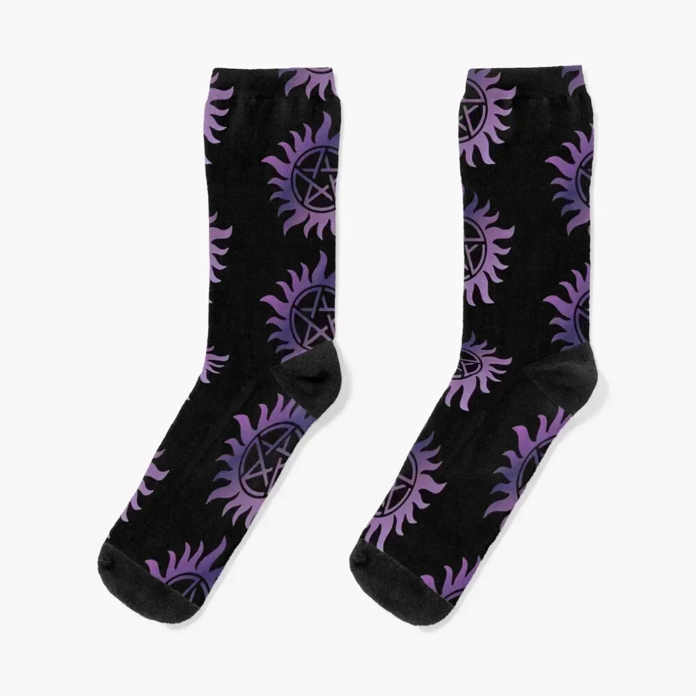 

Purple pentacle black Socks japanese fashion essential heated winter Socks Female Men's