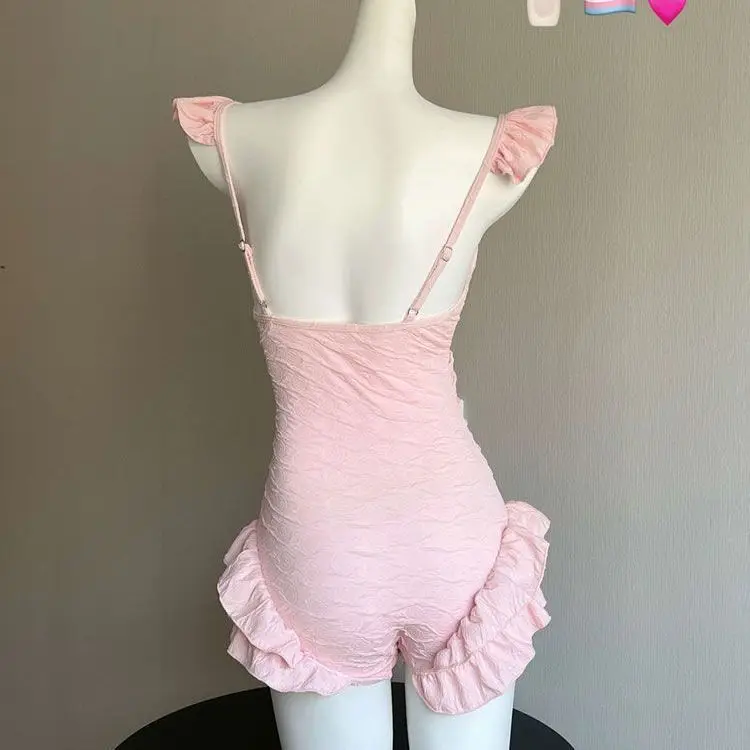 Maillot de bain une pièce pour femmes, bretelles dos nu, coupe cintrée, mignon, Style japonais, amincissant, nouvelle collection 2025