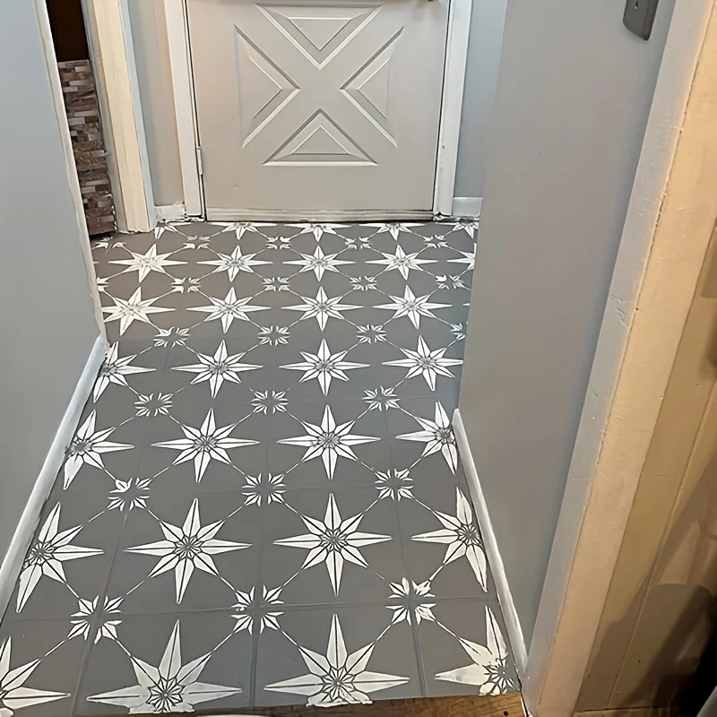 2pcs 스타 나침반 벽 장식 스텐실 |   재사용 가능 |   DIY 에어브러시 페인팅 |   해상 빈티지 스타일 |   바닥 타일 템플릿