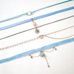 Necklace for Women Sexy Festival Heart Strawberry Bow Pearl Snowflake Icy Fairy Star Flower Choker Lady Party Jewelry Girl Gift