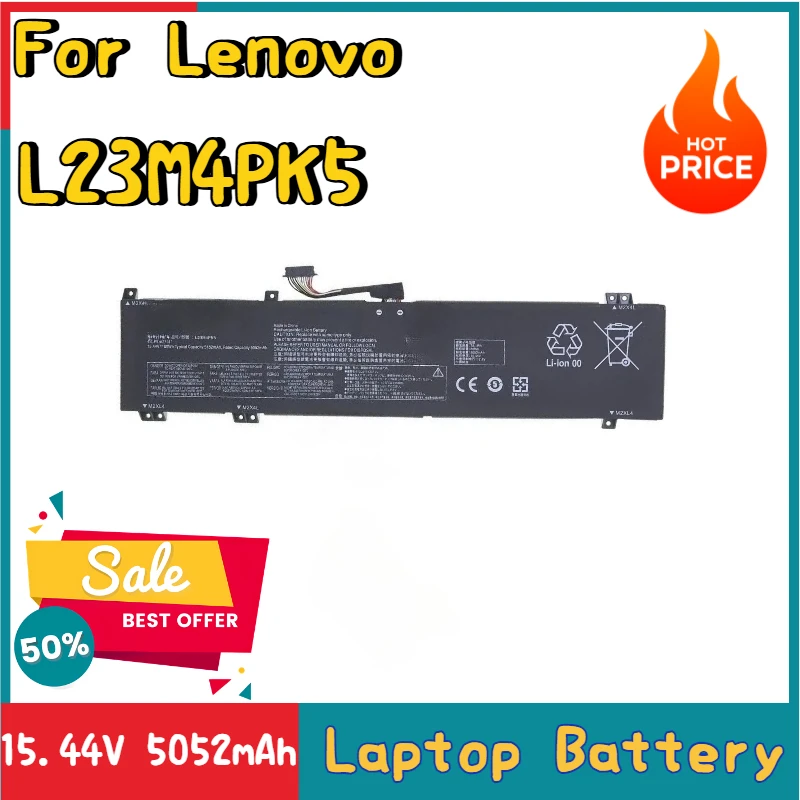 Nowa bateria do laptopa L23M4PK5 15.44V 5052mAh do Lenovo LEGION5 16IRX9 R7000P Y7000P 2024 L23B4PK5 L23C4PK5 SB11M64613 SB11M64611