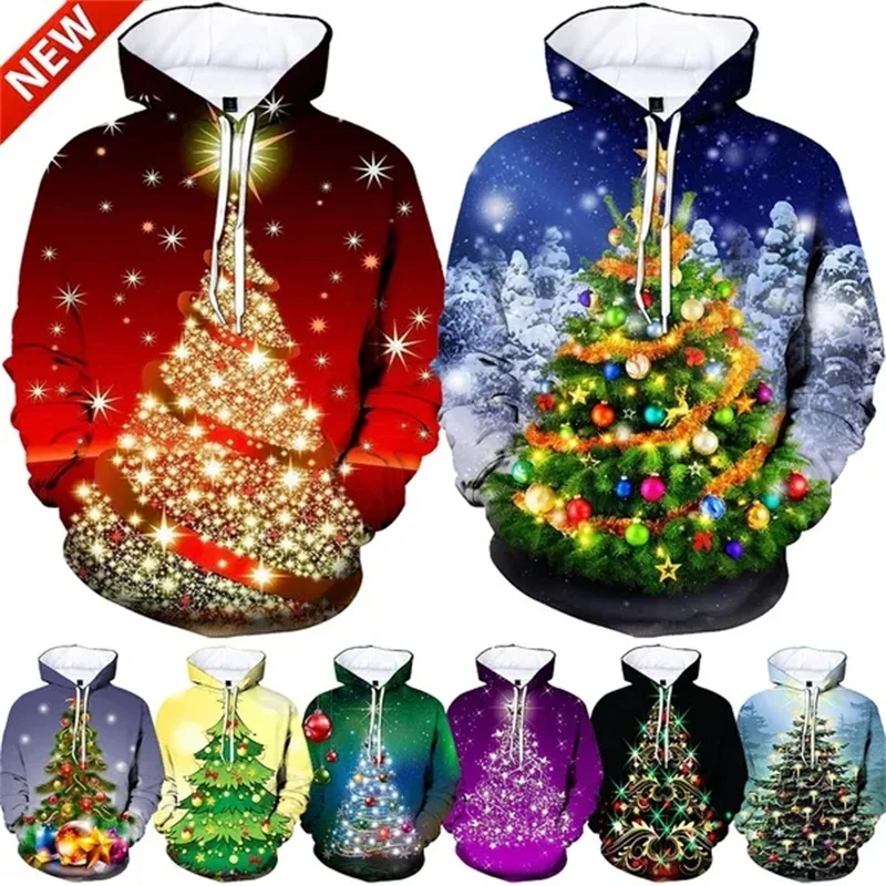 

Christmas Tree Graphic Hoodies For Men 3D The Perfect Tree Printed Hooded Sweatshirts Kid Fashion Winter Pullover Pop Hoodie Top