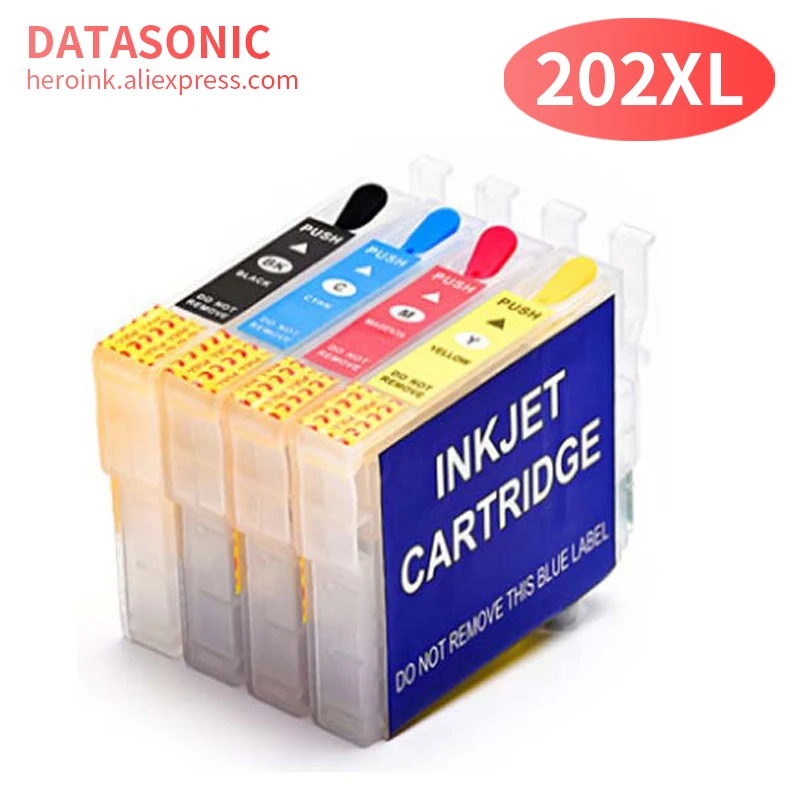 202 202XL Refill Ink Cartridge for Epson Expression XP-5100 WorkForce WF-2860 Printer No Chip 4color