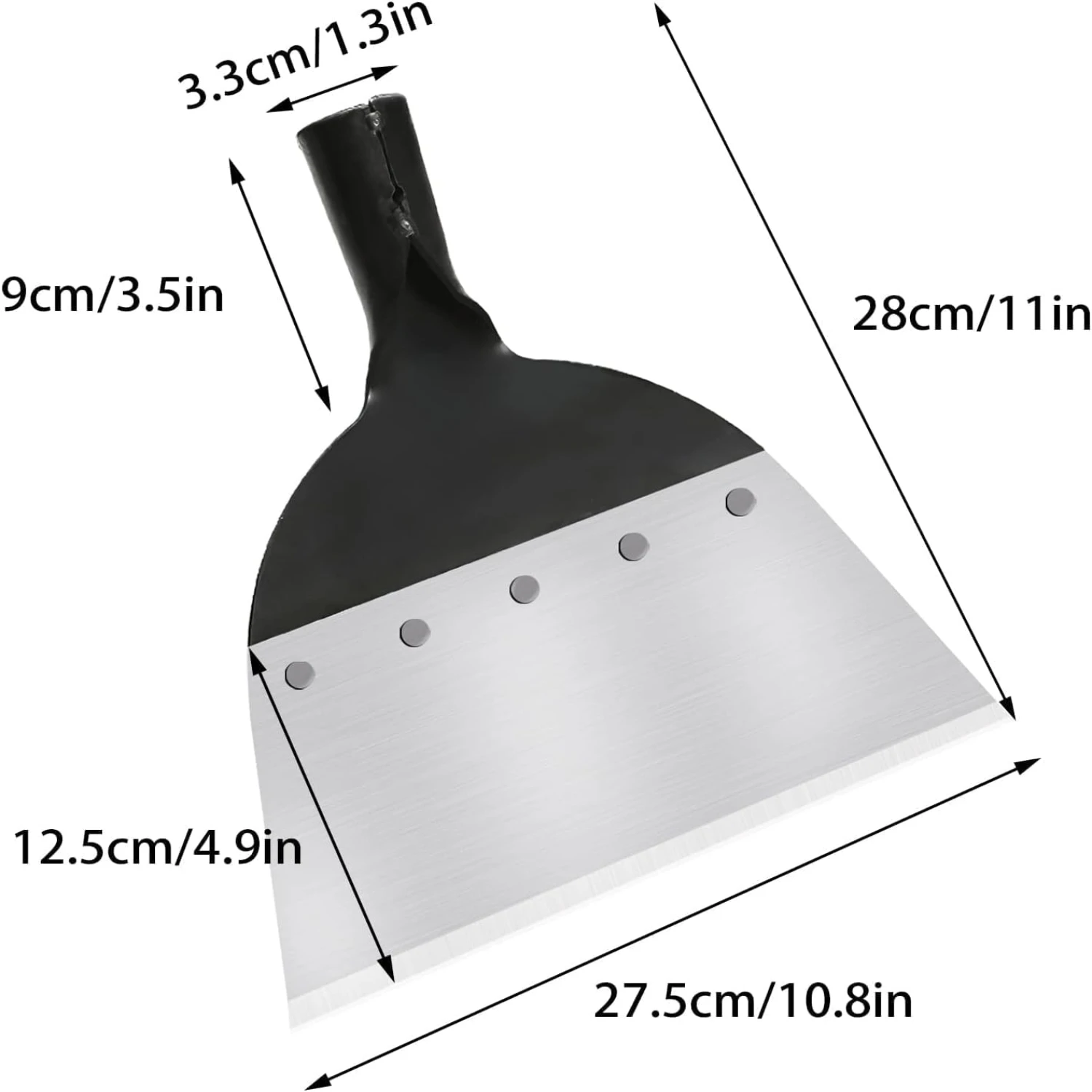 Garden Shovel  Shovel Multi-Functional Steel Flat Shovel Garden Spade Cleaning Scraper Garden Tool Ice Scraper Ice Chopper 8.3in