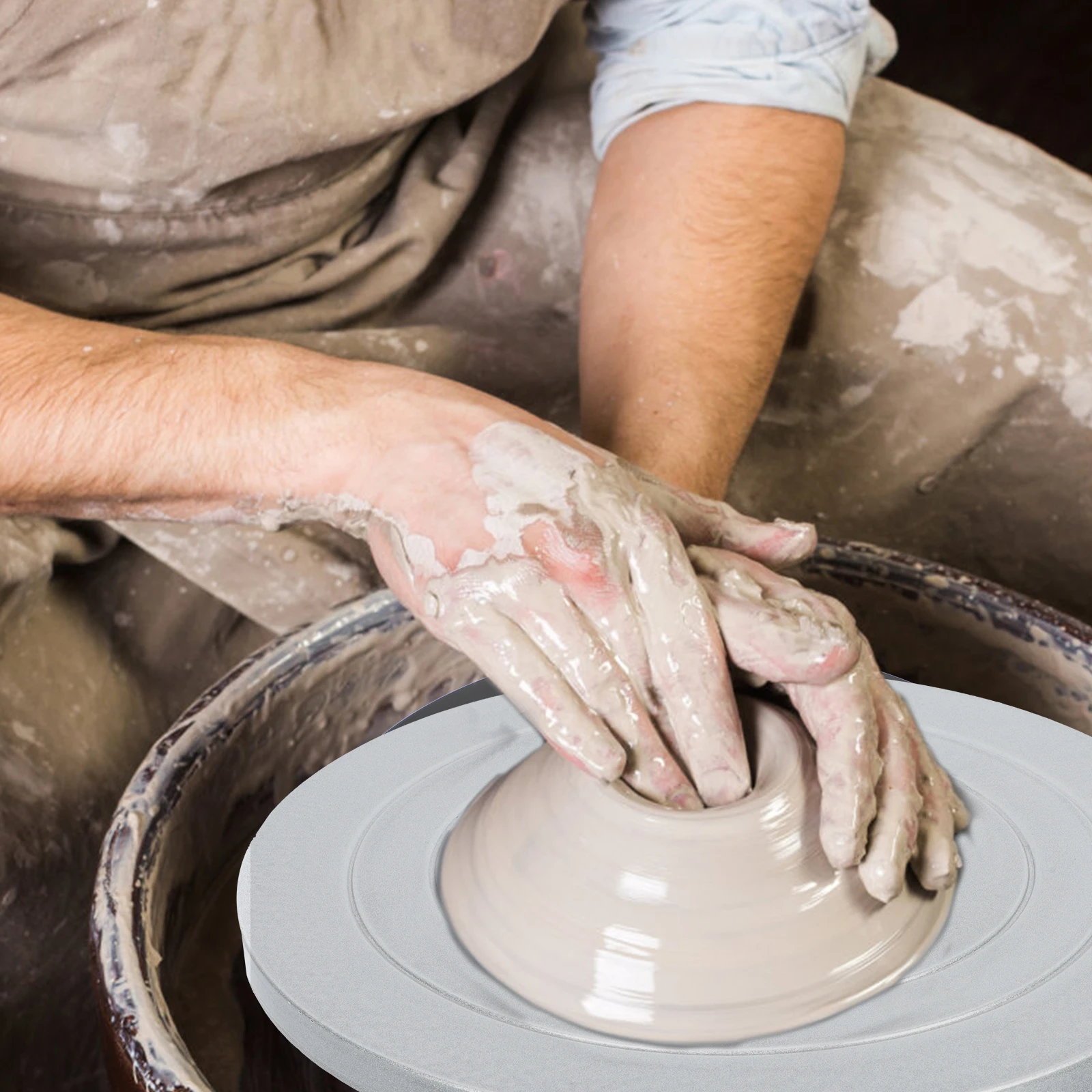 

Manual Clay Turntable Pottery Wheel Double Sided Rotating Bearing Clay Sculpture Tool Lightweight Portable for Ceramic Art