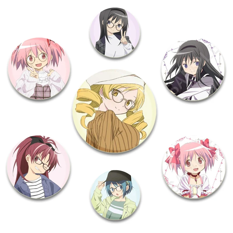 Puella Magi Madoka Magica Pins Cute Anime Figure Homura Miki  Brooch Badge Backpack Hat Jewelry Accessories Gift for Girlfriend