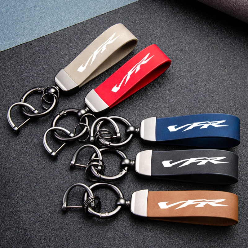 For Honda VFR750 VFR800 VFR 800 800X 750 1200F VFR800F Fantastic Skin feel leather metal keychain