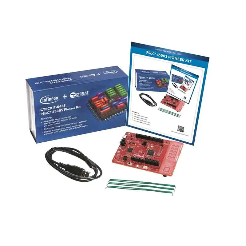 

CY8CKIT-045S PSoC 4500S Pioneer Kit enables design and debug of the PSoC 4500S device.