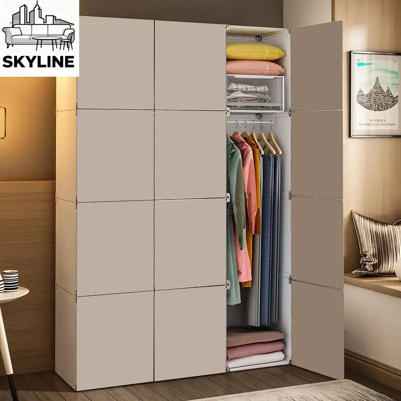 Storage Closet Partitions Cupboard Bedroom Clothes Wardrobe Shelf Foldable Living Room
