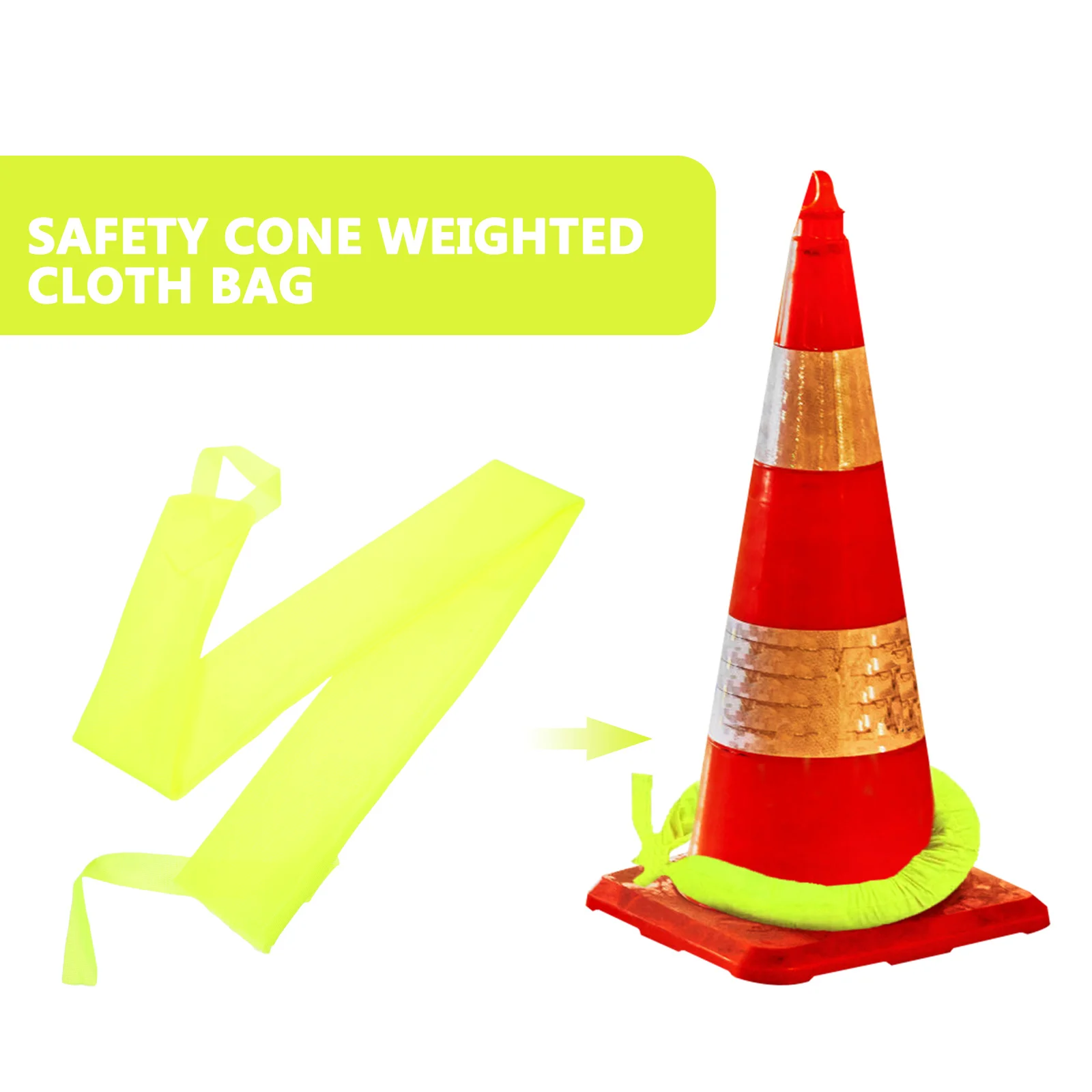 10 Buah Tas Ballast Fasilitas Lalu Lintas Cincin Pemberat Kerucut Kain Oxford untuk Keselamatan Pekerjaan Jalan Reflektif Penstabil Anti Jatuh