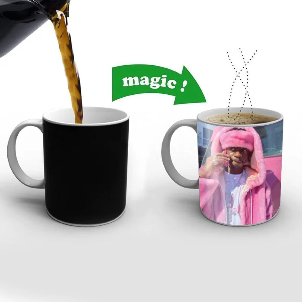 

Pop Hip Hop Rap Star Singer NAS BIG Music Free shipping Mug Changing Color Ceramic Coffee Mugs Magic Tea Cup Best Gift