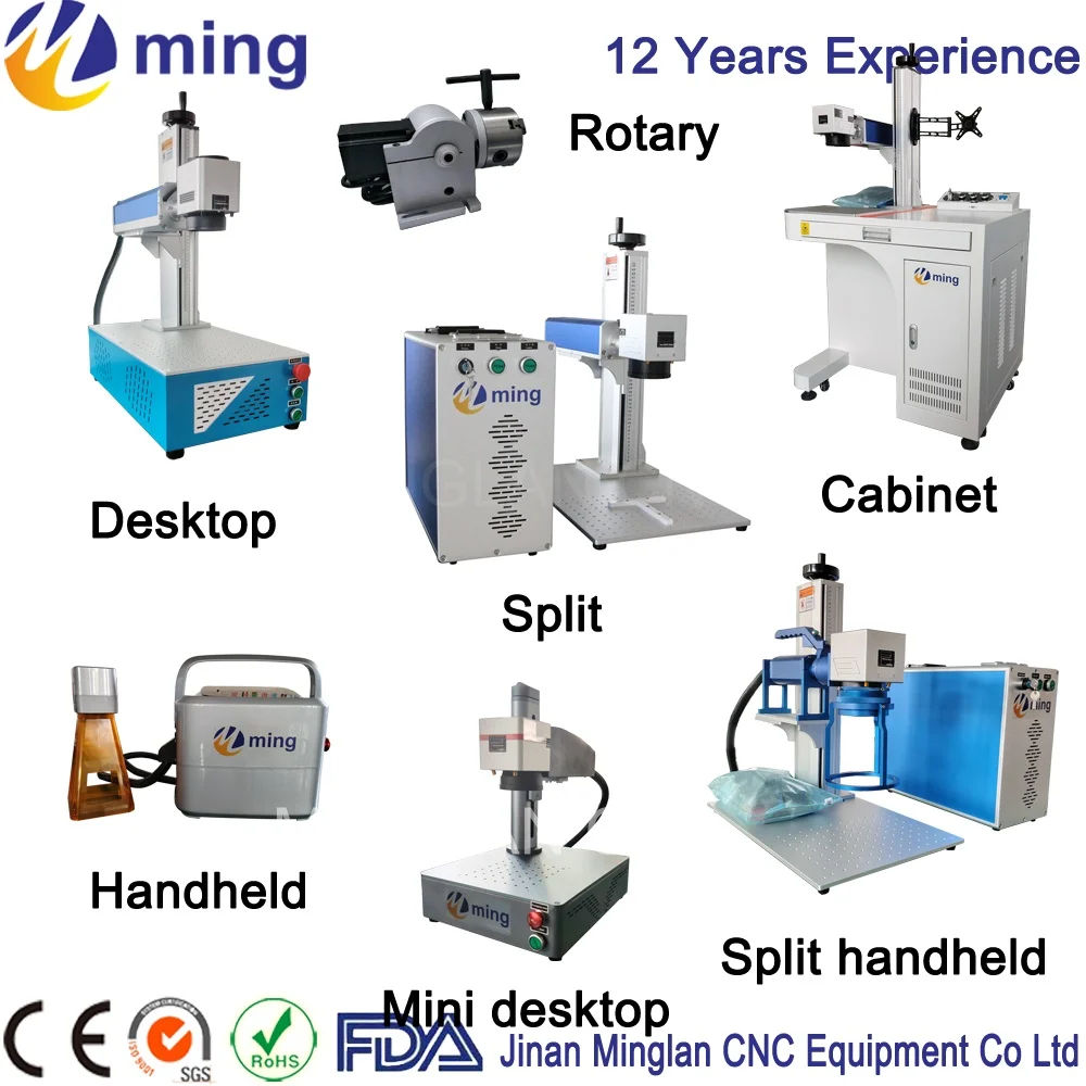 MINGLAN 20W 30W 50W Fiber Laser Marking Machine Stainless Steel Nameplate Metal Lettering