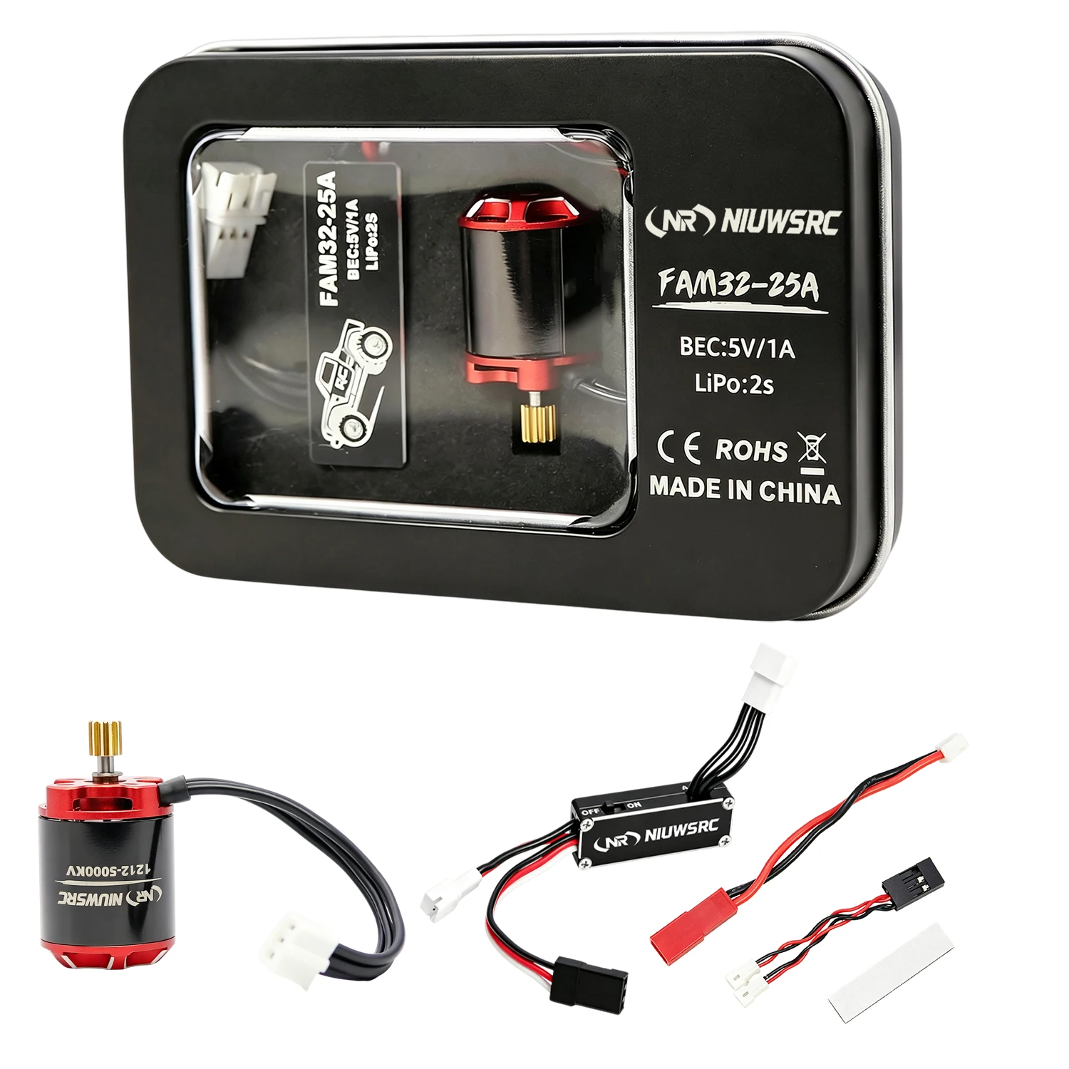 For SCX30 1212 5000KV Outer Rotor Brushless Motor 25A ESC Combo for 1/24 1/30 Axial SCX30 Ford Bronco SCX24 RC Crawler Upgrade