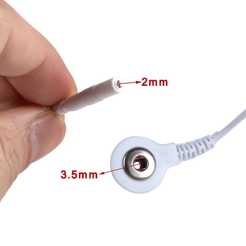 رئيس واحد قصير القطب كابلات الرصاص أسلاك القطب 2 مللي متر DChead 3.5 مللي متر التوصيل ل عشرات مدلك القطب القفازات/الوسادات