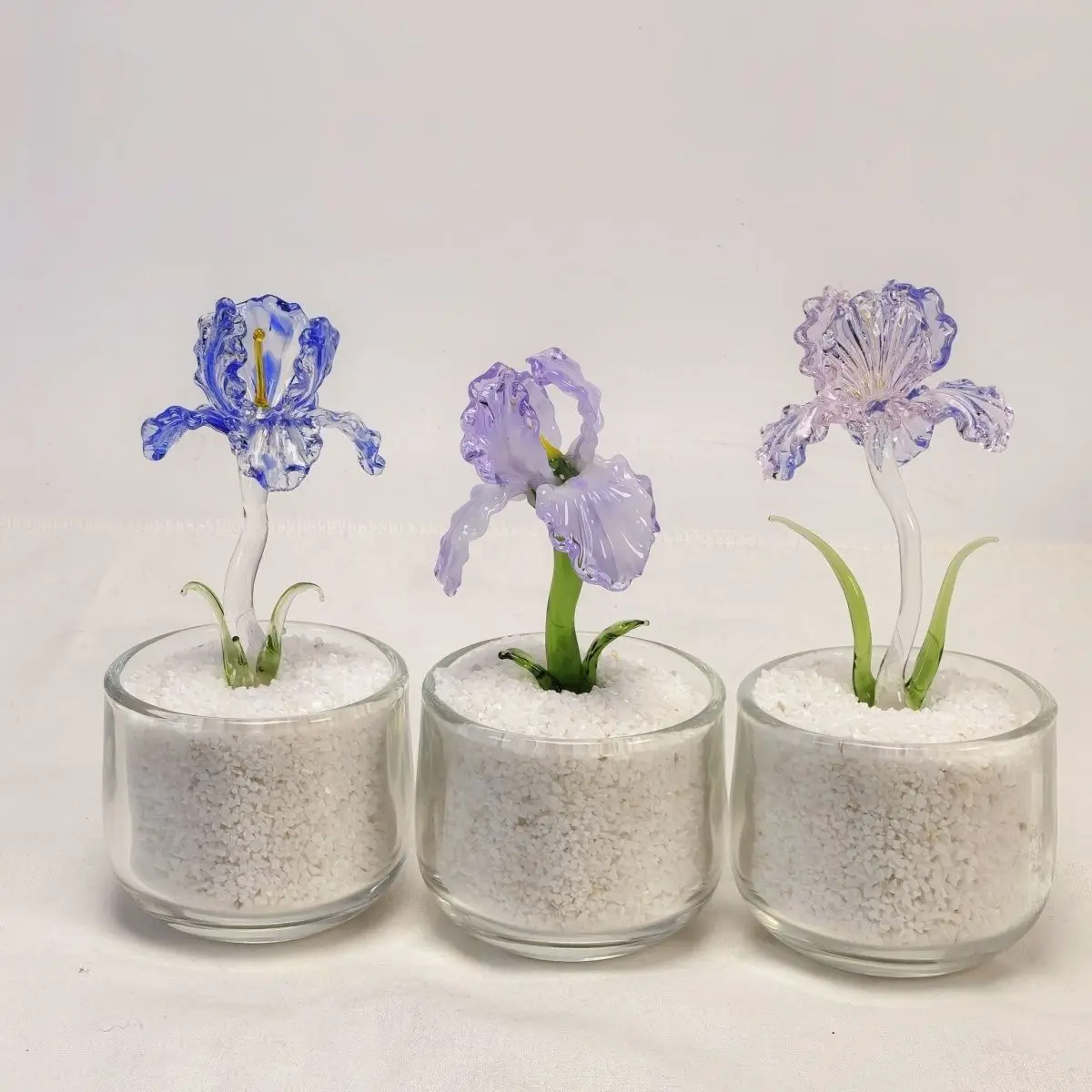

Glass iris flower crafts succulent potted desktop ornaments glass