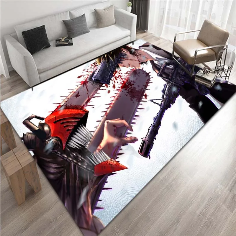 Anime chainsaw pattern printing living room rug carpets for living room  rugs for bedroom rugs living room anime rug play mats