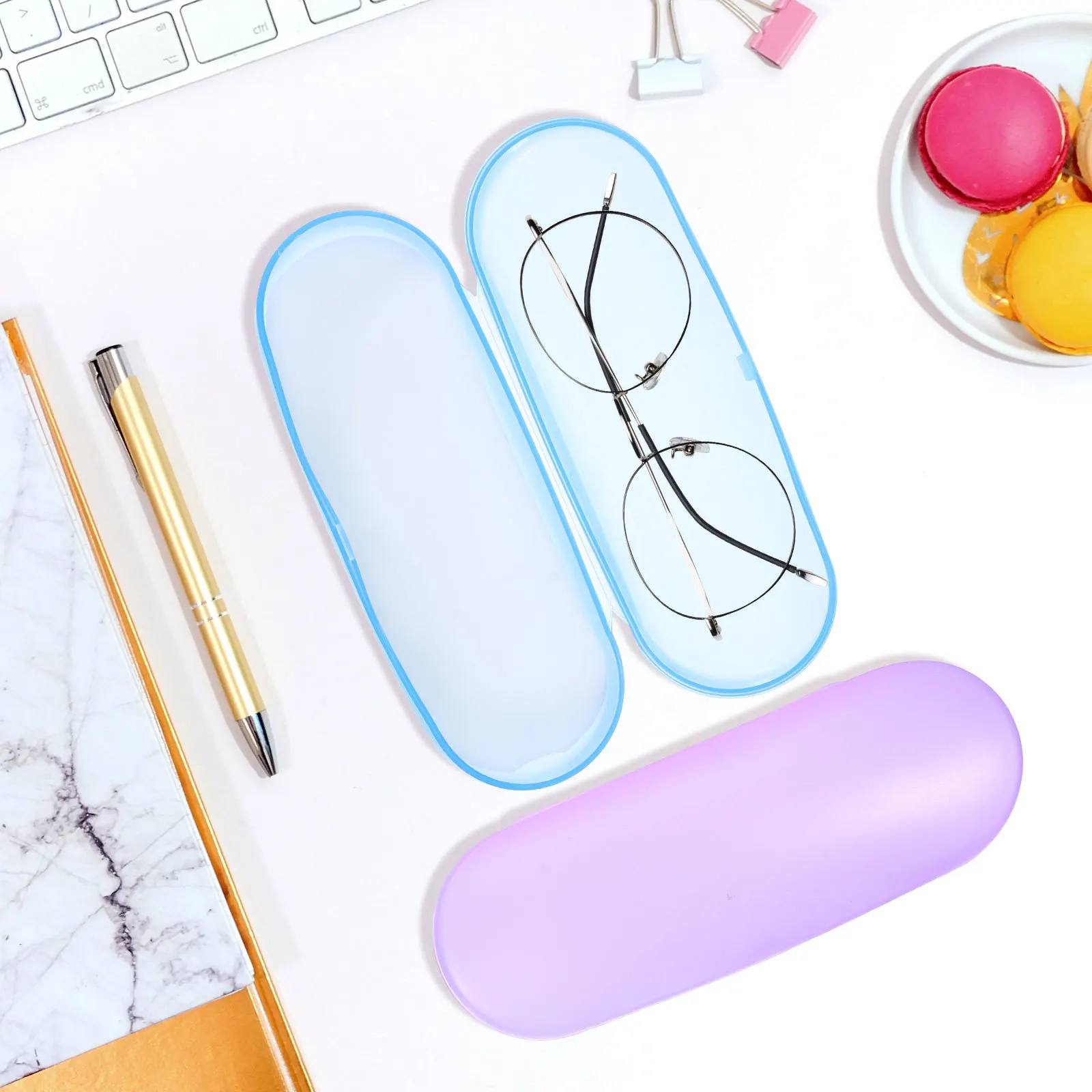 

5Pcs Glasses Case Transparent Hard Shell Plastic Eyeglass Box Portable Durable Lightweight Storage Protector for Men Women