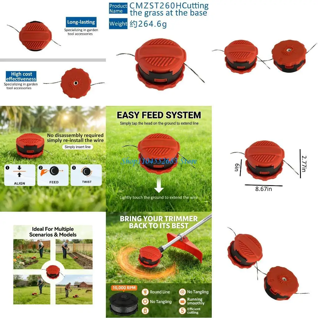 

Y6GD Permanent ABS Replacement Head for CMCST920 MZST260H Garden Equipment