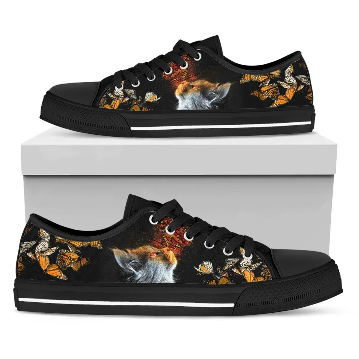 

Canvas Sneakers Women Fashion Cute Cat Prints Low-top Women Single Shoes Candy Color Flats Female Canvas Shoes