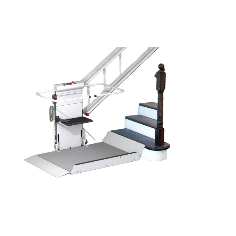 Curved inclined hanging platform, outdoor public staircase elevator, disabled chair lift, upstairs machine