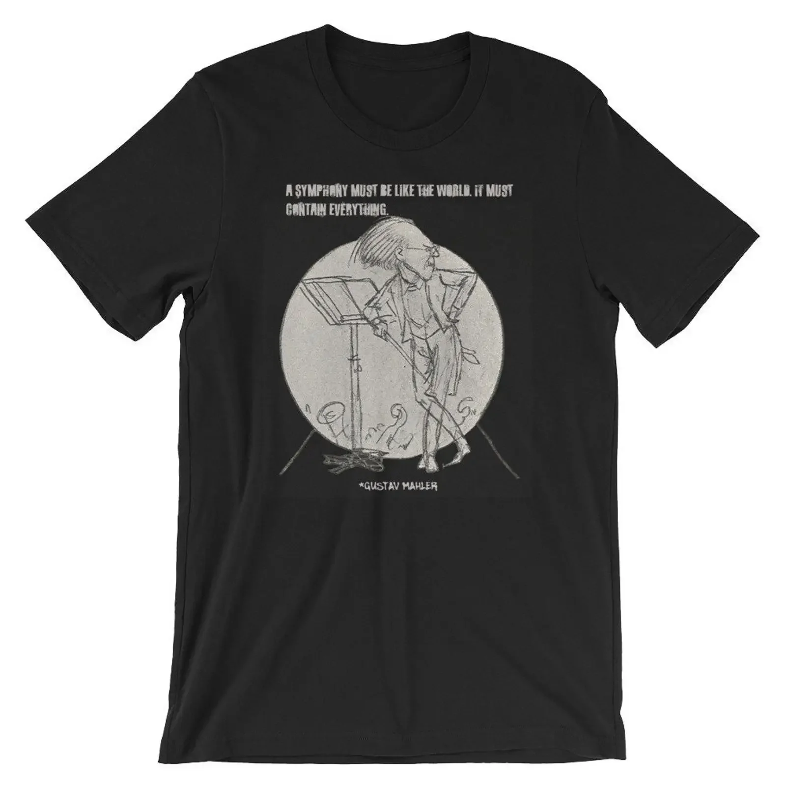 Gustav Mahler T Shirt Bohemian Composer Music Lover vintage Washed Top For Everyday Wear Soft fashion Slightly Stylish Casual