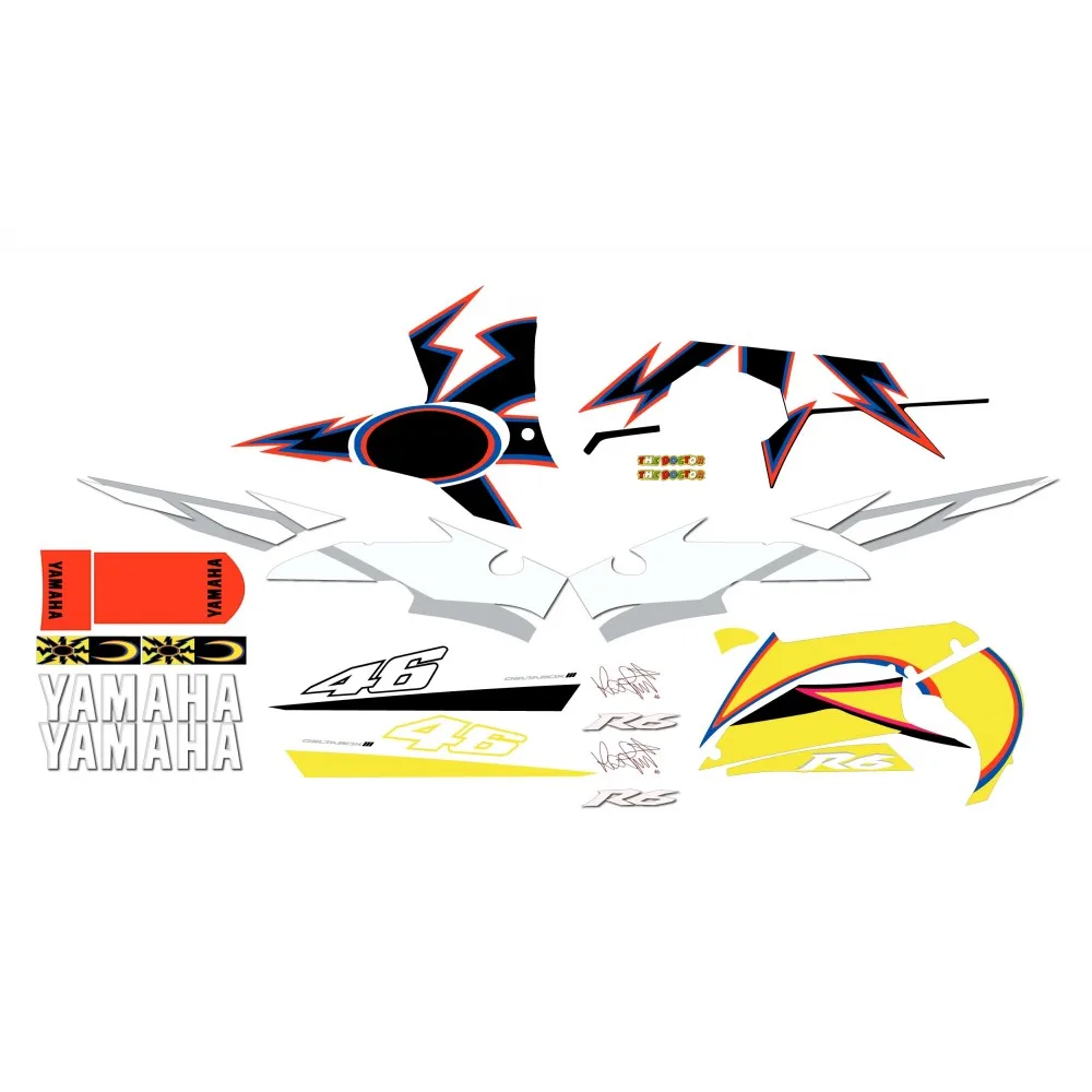 Motorbike road compatible sticker kit Yamaha R6 2006 Rossi