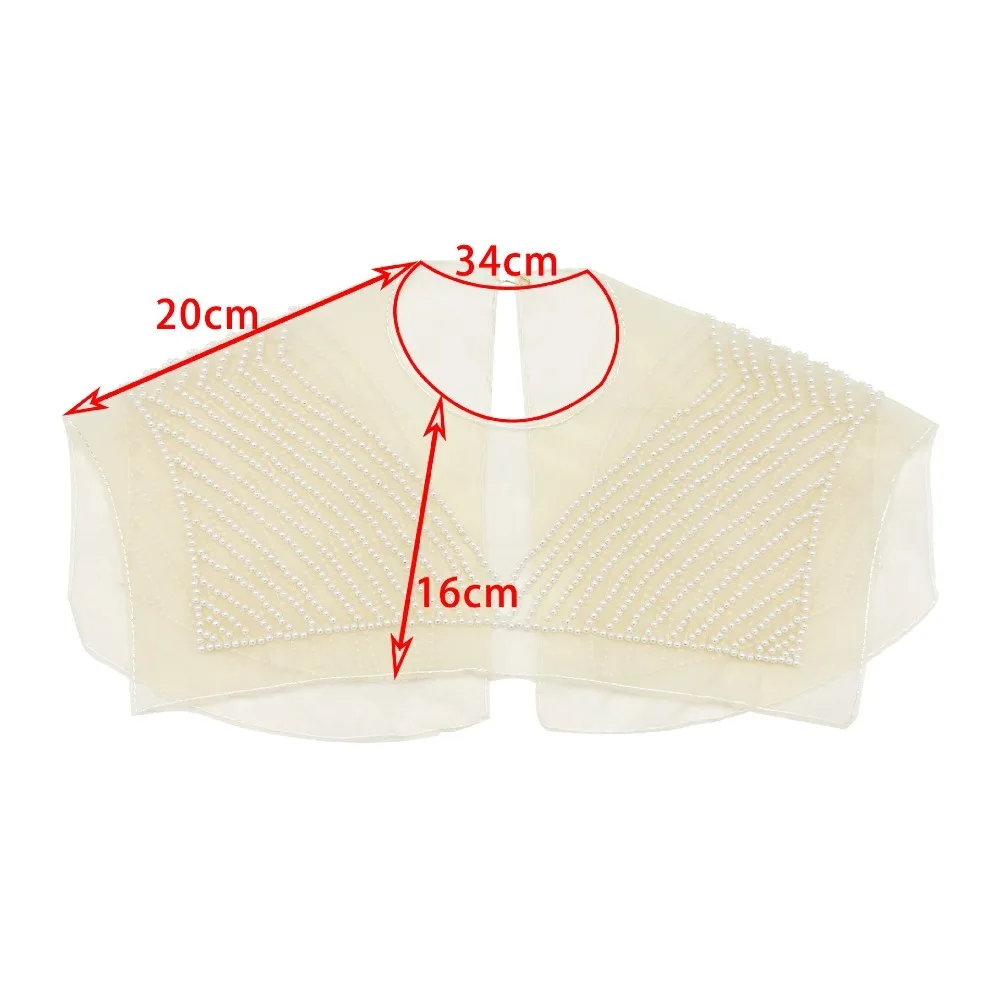 New Organza Embroidery Women's Lace Collar Fake Collar Lace Up Shawl Dingzhu Shawl Collar Front Placket Collar