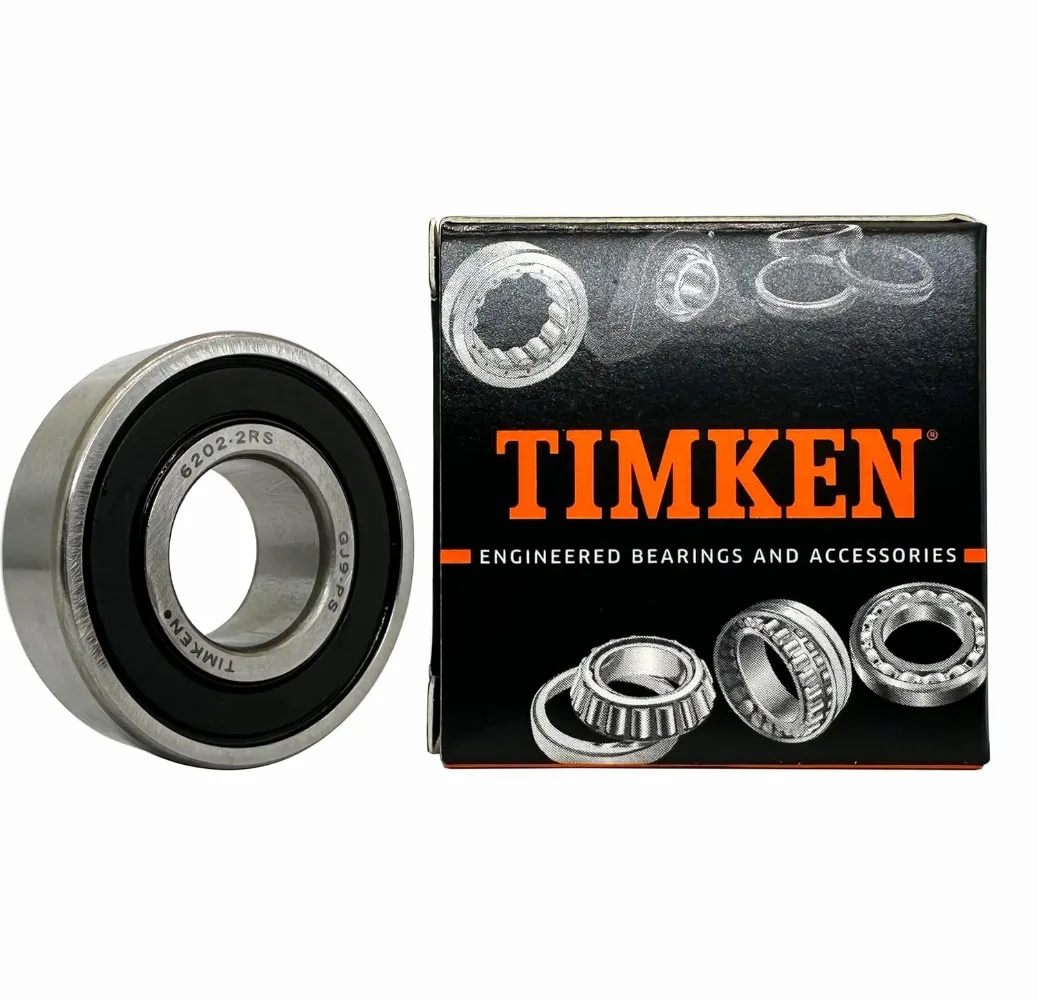 2PACK TIMKEN 6202-2RS Deep Groove Ball Bearing 15x35x11mm Double Rubber Seal Pre-Lubricated Stable Performance