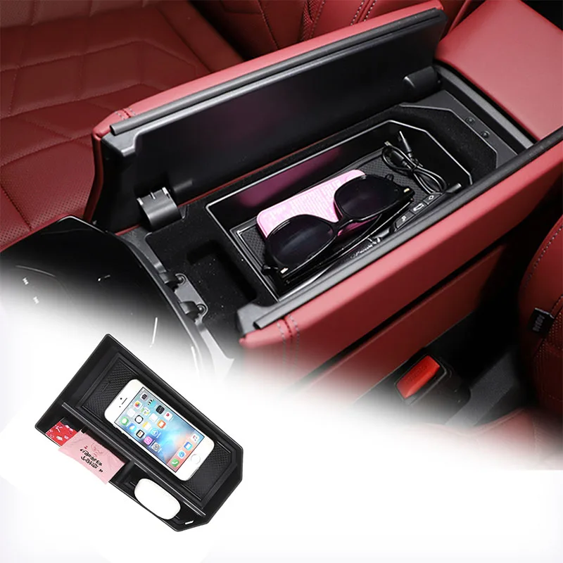 

For BMW 5 Series 2024+ ABS black car styling car center console armrest box storage box sticker car interior accessories