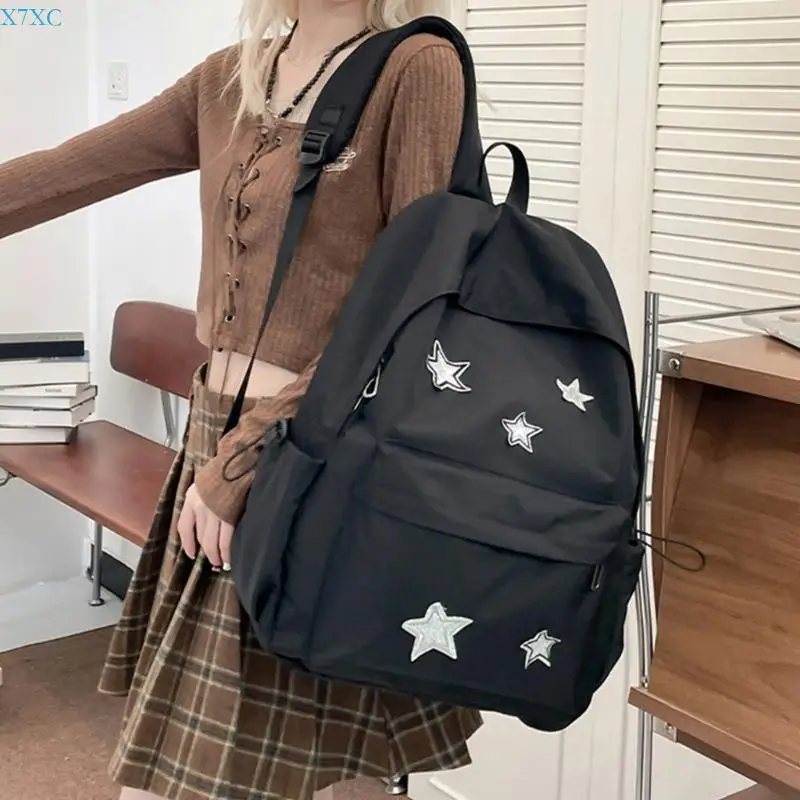 X7XC 2025 Fashion Preppy Bag Simple Backpack School Backpack Laptop Bag Casual Daypack Work Commuters Bag Travel Bag Gifts
