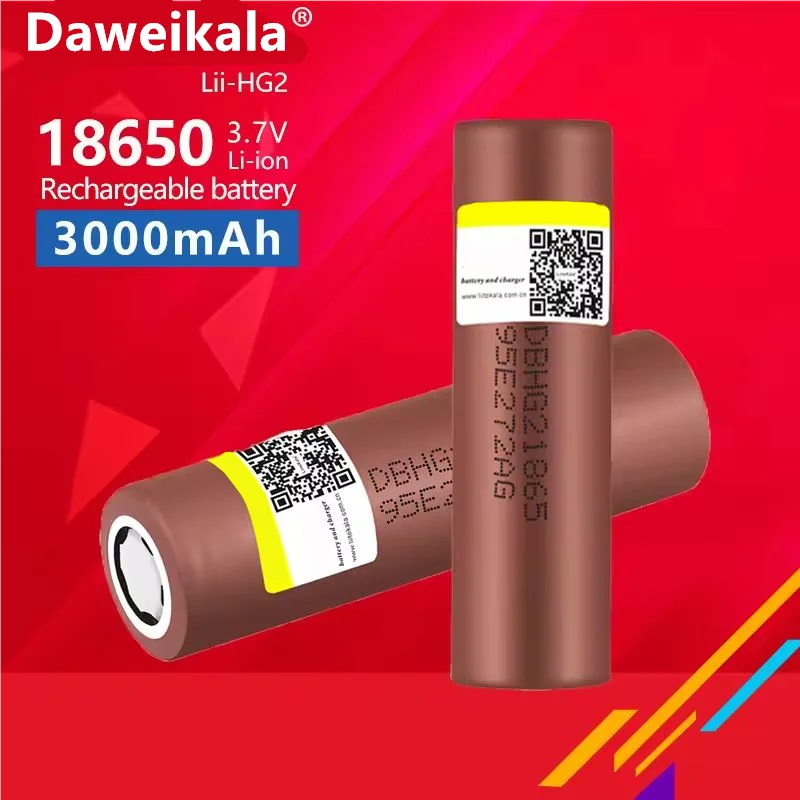 1-30pcs Daweikala 3.7v 18650 HG2 3000mAh Lithium Rechargeable Batteries Continuous Discharge 30A For Drone Power Tools