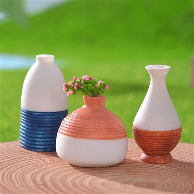 1:6/1:12 Dollhouse Miniature Flower Vase Flowerpot Simulation Vase Pot Model Toy Doll House Home Garden Decor Accessories