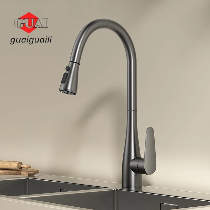 bathroom Faucet，Pull-out rotatable grey kitchen sink Basin Faucets，vegetable sink bathroom Basin Faucet，multi-functional tap，수전