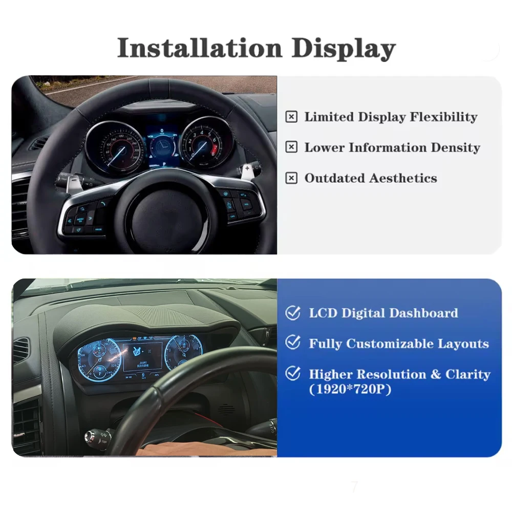 

For Jaguar F-TYPE 2013-2020 Carplay LCD Digital Instrument Cluster Speedometer,Dashboard,Gauge,Virtual Cockpit