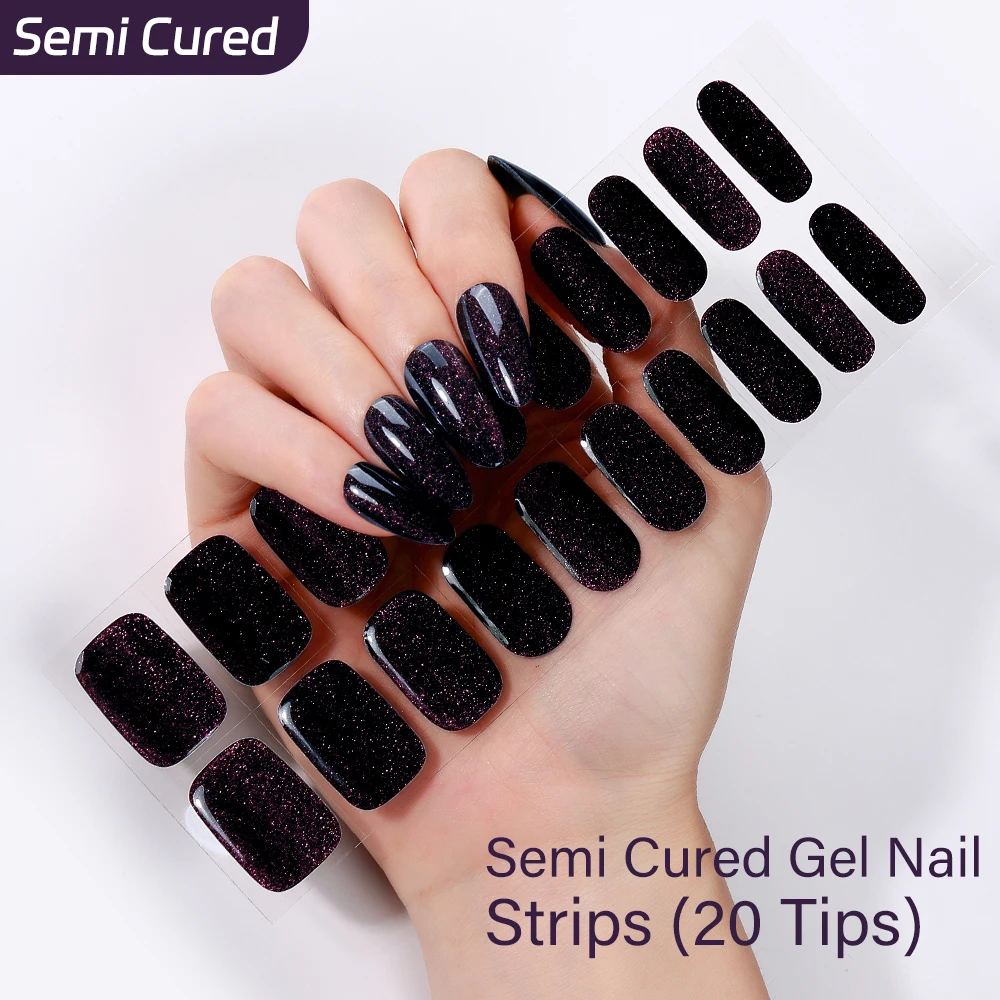 Nail Art Full Cat Eye - 20 полосок для ногтей с темно-фиолетовым