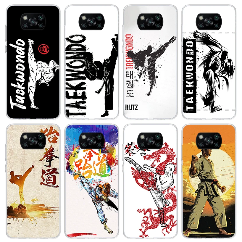 Kungfu Taekwondo Phone Case For Xiaomi Poco X6 X5 X3 Nfc X4 GT M5S F6 F5 Pro M3 F3 F2 F1 M4 F4 5G Soft TPU Back Cover X5 X3 Nfc 